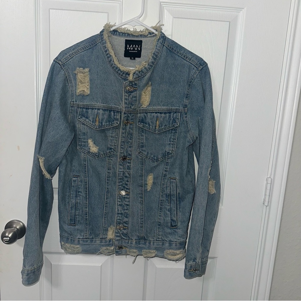 MAN Denim Distressed Jacket